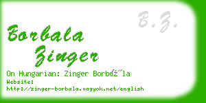 borbala zinger business card
